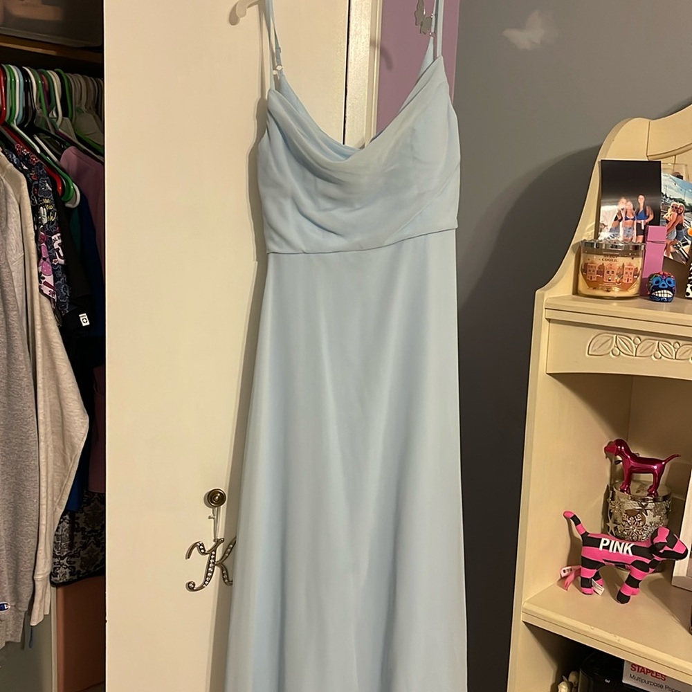 Sky Blue Azazie Bridesmaid’s Dress